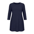 thumbnail image 6 of Ohufall Plus Size Nightgowns for Women Round Neck Solid Color Sleepshirt Loose Comfy 3/4 Sleeve Fashion Night Dress, 6 of 6