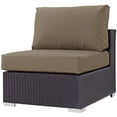 thumbnail image 4 of Contemporary Modern Urban Designer Outdoor Patio Balcony Garden Furniture Lounge Sofa, Chair and Coffee Table Fire Pit Set, Fabric Rattan Wicker, Light Brown, 4 of 8