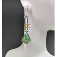 thumbnail image 3 of Pendientes de separación de Color turquesa con incrustaciones de moda, pendientes largos de brazo oscilante mecánico Wrigley creativos de gama alta para mujer, 3 of 5