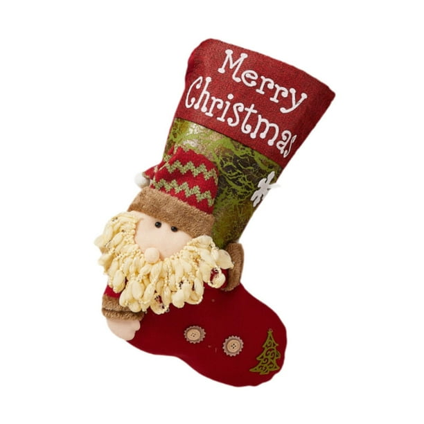 Medias navideñas Bolsas de regalo Adornos navideños de granja Calcetines navideños para chimenea Medias navideñas para festivales de oficina Puerta Patrón de Papá Noel