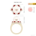 thumbnail image 5 of ANGARA Freshwater Cultured Pearl Floral Ring with Rubies in 14K Yellow Gold for Women | June Birthstone, Birthday, Anniversary, Jewelry Gift for Women | Pearl Ring, 5 of 9
