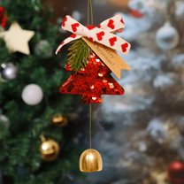 Tunhigl Festive Christmas Tree Ornaments Pendants - Flocked Car & Scene Decorations, Holiday Prop Decor for Indoor/Outdoor Spaces, Perfect Christmas Gift Red