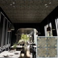 thumbnail image 2 of Faux tin ceiling tiles 3D embossed wall panels for Restaurant PL80 Smoked gold 10Pcs/pack, 2 of 9