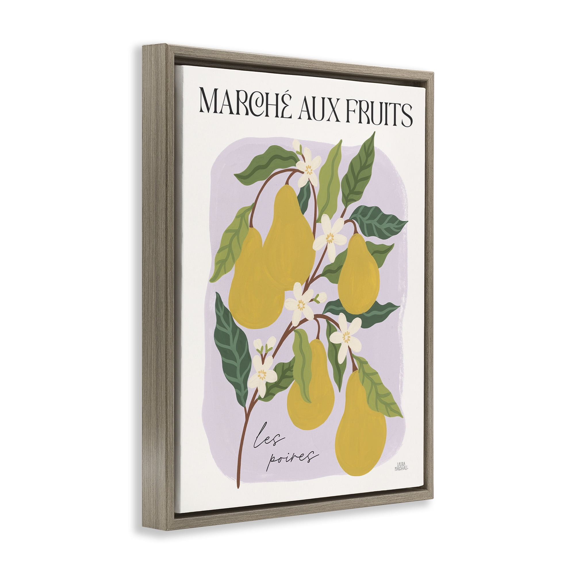 Stupell Industries Marche Aux Pears Food & Beverage Painting Brown Floater Framed Art Print Wall Art, 17 x 21