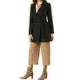 thumbnail image 4 of Abrigo largo de mujer elegante con solapa y cinturón en negro, talla XS, 4 of 7