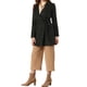 thumbnail image 4 of Abrigo largo de mujer elegante con solapa y cinturón en negro, talla XS, 4 of 7