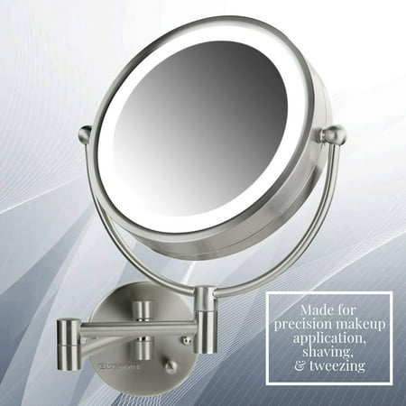 Ovente Lighted Wall Mount Mirror 8 5, Best Hardwired Lighted Makeup Mirror 10x