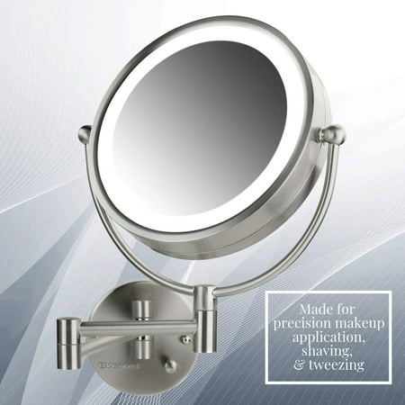 Ovente Lighted Wall Mount Mirror 8 5 Inch Dual Sided 1x 7x Magnification Hardwired Electrical Connection Natural White Led Lights 9 Watts Nickel Brushed Mpwd3185br1x7x Canada Ovente Lighted Wall Mount Mirror 8 5, Best Hardwired Lighted Makeup Mirror 10x