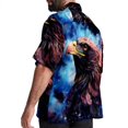 thumbnail image 3 of Starry bird Men's Short Sleeve Poplin Shirt, Casual Printed Button Down Top for Summer Beach, Spread Collar Unisex Beach Shirt, 3 of 6