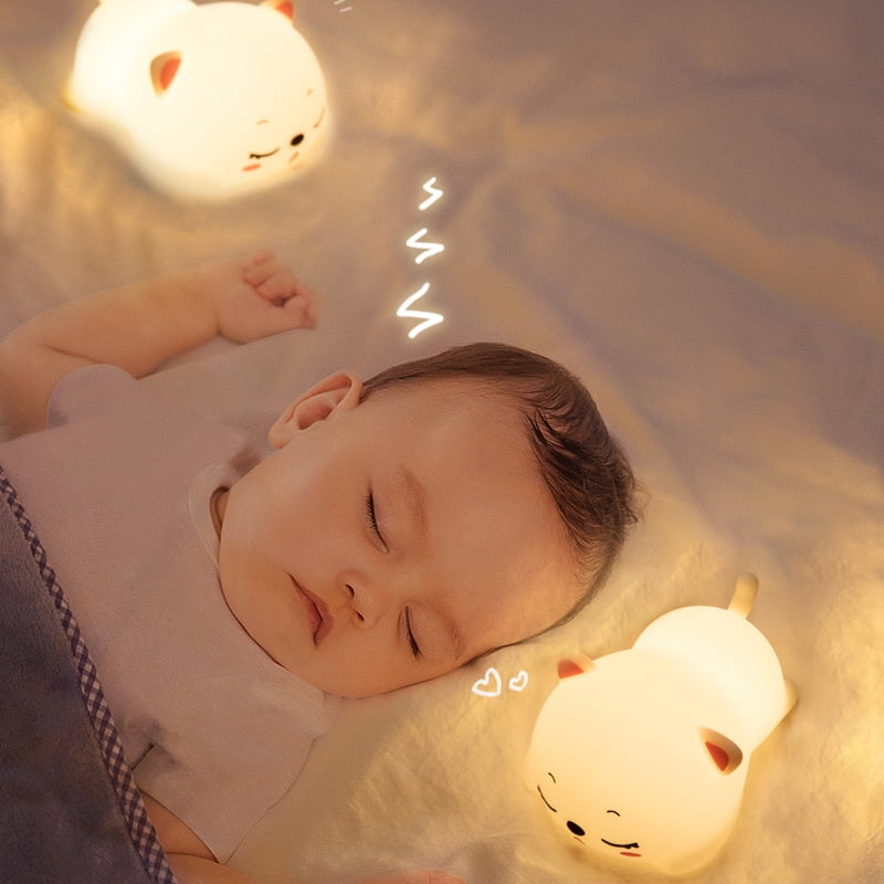 USB Rechargeable Animal Silicone Lamps with LED Nursery Night Lights for Kids 