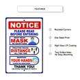 thumbnail image 2 of Please Read Precautions Before Entering For Door Or Window Protect Your Business, Home & Colleagues Aluminum Metal Sign 12"x18", 2 of 5