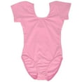 thumbnail image 2 of Girls Short Sleeve Ballet Leotard, Soft Stretch Cotton Dancewear for Ballet, Gymnastics & Dance, 2 of 6