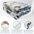 thumbnail image 4 of Quilts Full Size Bedding Set, Blue Snowman Christmas Lightweight Quilted Comforter, Xmas Tree Balls Pine Needle Rustic Soft Reversible Bedspread Coverlet with Pillow Covers for All Season, 78" x 90", 4 of 9