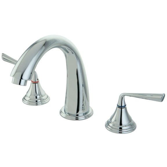 Kingston Brass KS5361ZL Silver Sage Two-Handle Deck Mount Roman Tub Faucet, Polished Chrome