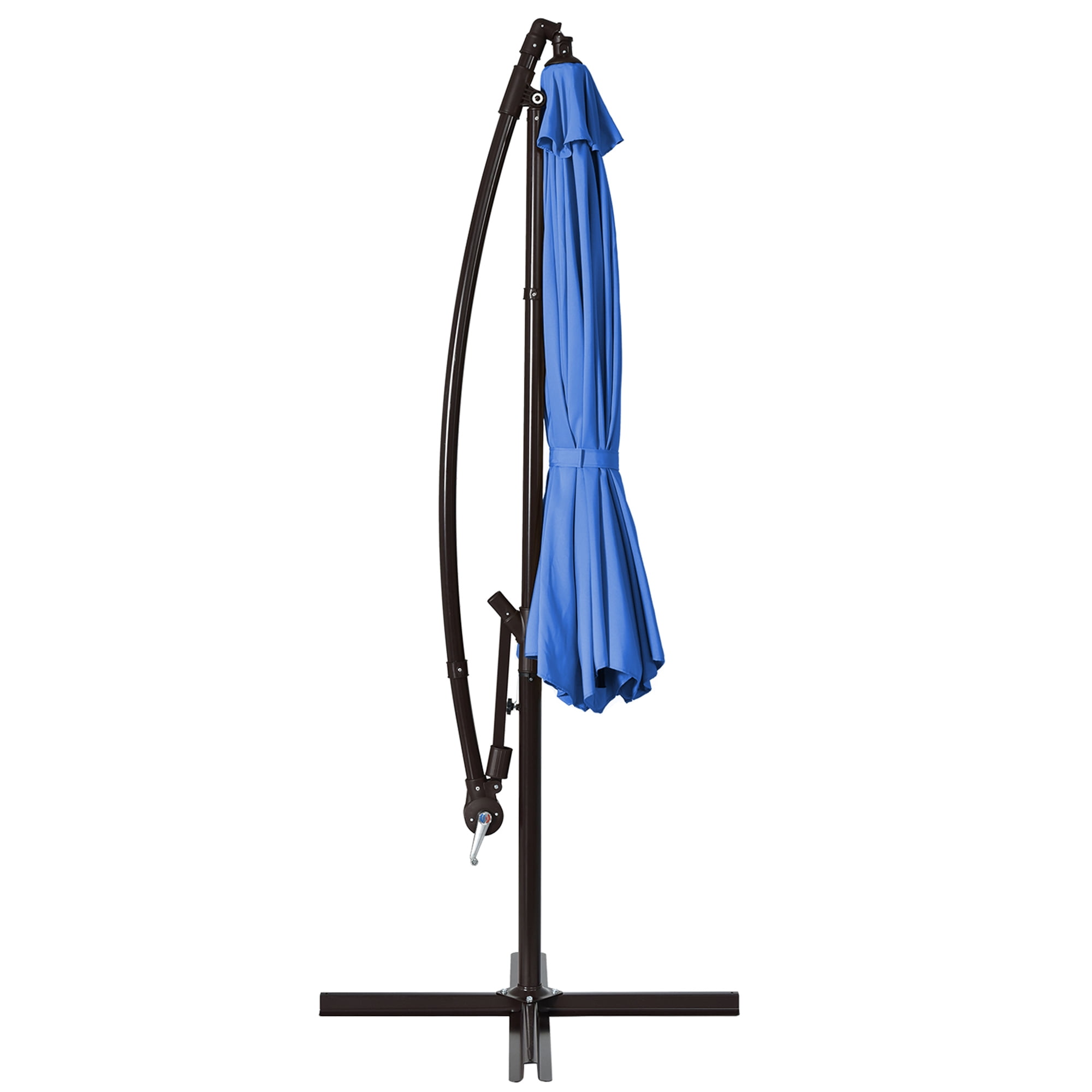 Gymax 10 ft Patio Cantilever Offset Umbrella Yard Garden Outdoor w/ 8 Ribs Blue