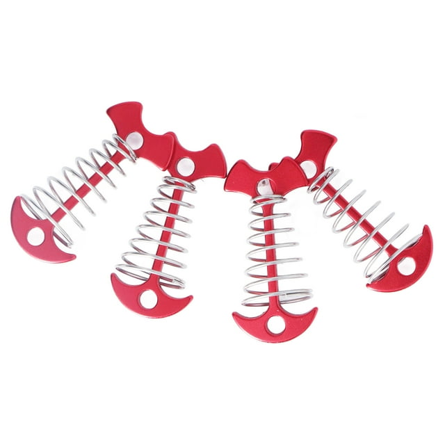 Tent Nails, 77mm Length Sturdy Non Slip Tent Pegs Adjustable With Spring For Camping Red