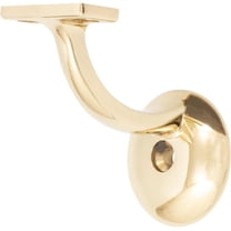 Heavy-Duty Handrail Bracket with 2-1/8" Round Base, Polished Brass by Stone Harbor Hardware