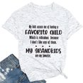 thumbnail image 1 of Camiseta de cuello redondo para mujer con estampado del alfabeto, gráfico "My Kids Accuse Me", mangas cortas, fuente gris grafito/negro, talla M Camiseta favorita para niños, 1 of 5