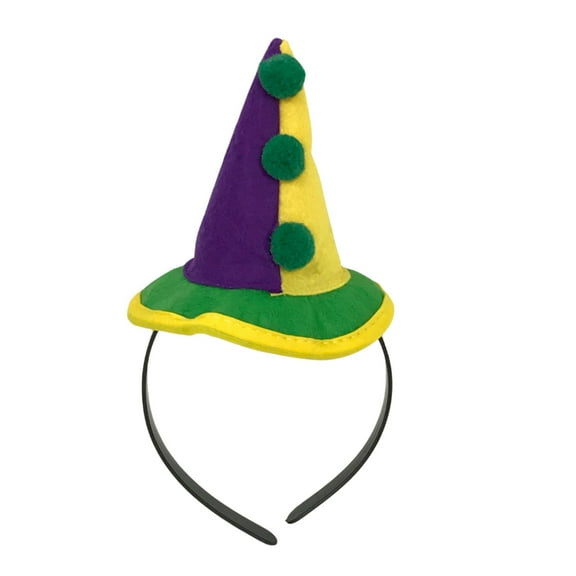 Purple, Green and Yellow Clown Hat Head Bopper (Each)