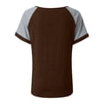 thumbnail image 4 of Teissuly Fashion Women's Summer Round Neck Colorblock Short Sleeve Pullover T-Shirt, 4 of 7