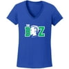 BLUE Seahawks Brian Bosworth The Boz LADIES V-NECK T-shirt ADULT