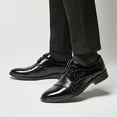 thumbnail image 3 of Men's Dress Shoes Gradient Stripes Modern Formal Business Oxford Shoes Casual Tuxedo Leather Lace Up for Men, 3 of 6