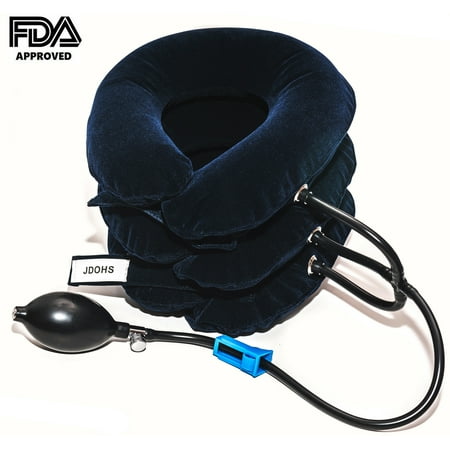 Cervical Neck Traction Device, Inflatable Neck Traction, Neck Brace  for Fast Neck Head & Shoulder Pain Relief  Adjustable and FDA (Best Cervical Traction Device)