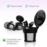 OFEFE 4 Pcs Compatible with Keurig 1.0, Keurig 2.0,Etc,Reusable K Cups for Keurig - 4 Black Refillable Kcups Coffee Filters for Keurig Coffee Makers