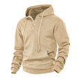 thumbnail image 4 of Afdoent Hoodies for Men Knit Pullover Hoodie Solid Color Long Sleeve Hooded Sweatshirt Casual Streetwear, 4 of 4