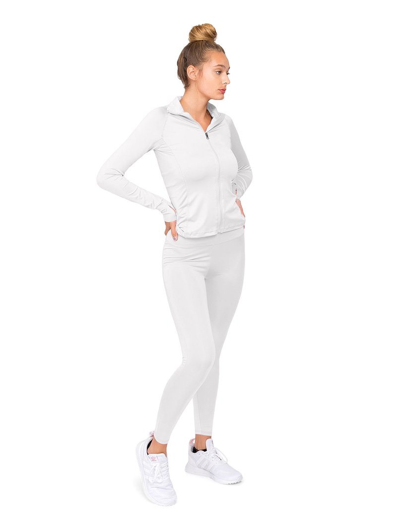 Women's Workout 2 Piece Jogging Tracksuit J1225-P3584 - Off-White