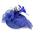 thumbnail image 2 of SWSMCLT Women's Mesh Fascinator Hat Summer Las Vegas Fancy Fascinator Hat Party Classic Feather Fashion Royal Blue One Size, 2 of 4