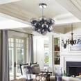 thumbnail image 7 of Longree Electroplating Black Bubble Ball Chandelier, Blown Glass Pendant Light Fixture for Children's Rooms, Bedrooms, Living Rooms - 16x12 inch, 7 of 7