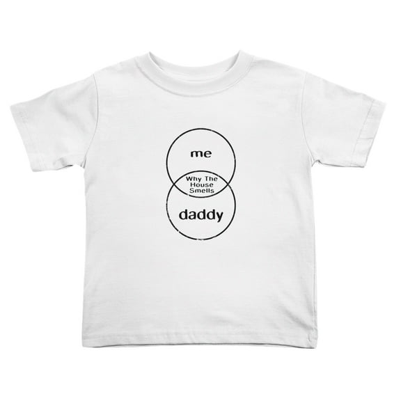 Me Daddy Why The House Smells Cute Toddler T-Shirts for Boys Girls (White, 2T)