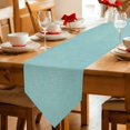 thumbnail image 2 of Teal Table Runner Linen Burlap Table Runner 60 Inches Long Modern Solid Textured Farmhouse Dresser Scarves for Kitchen Island Coffee Dining Room Party Wedding Banquet Holiday Decoration 13"x60", 2 of 8