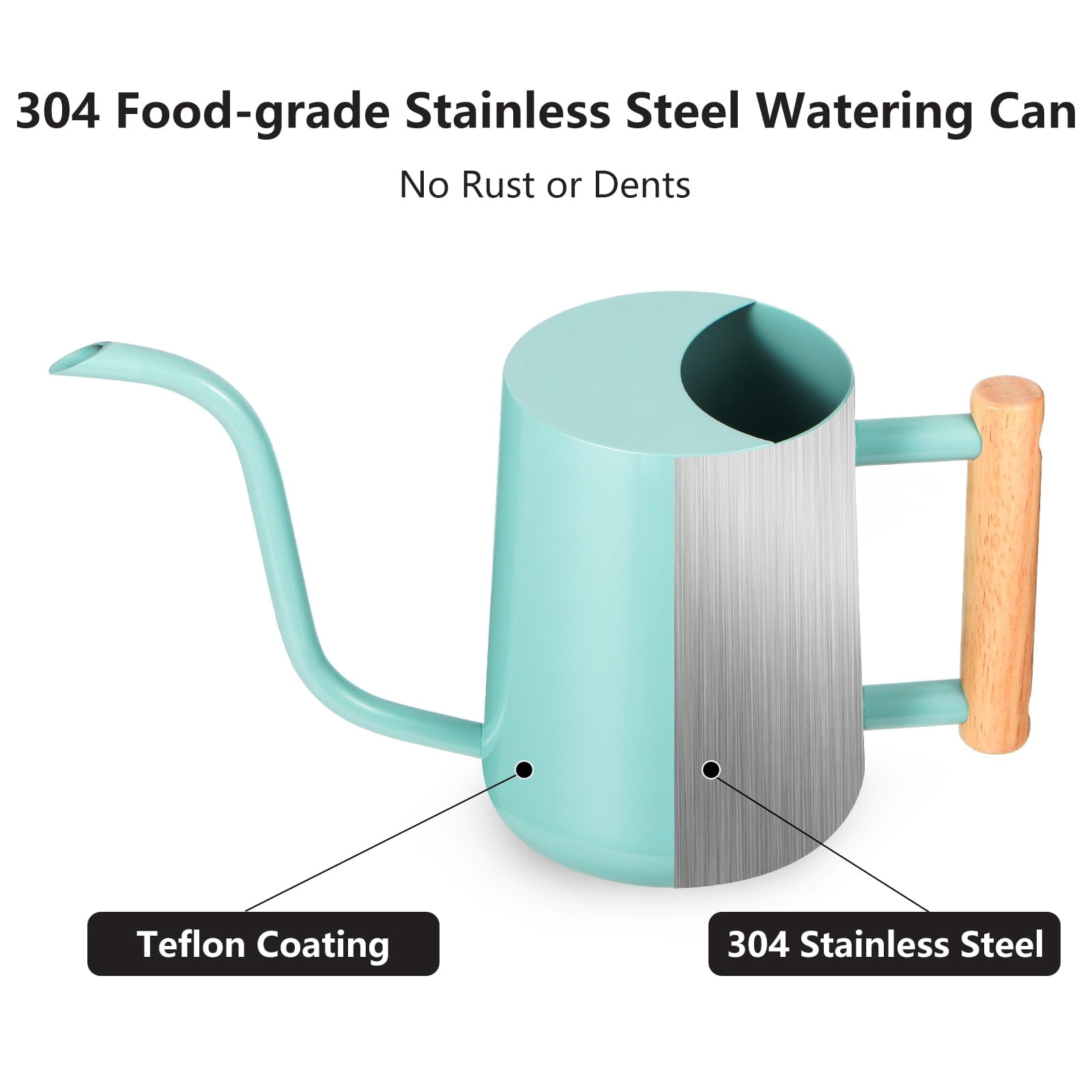 Watering Can Indoor Plants, 35oz Small Stainless Steel Metal Watering Can Modern Decorative Watering Pot with Long Spout for Indoor House Plant Bonsai Garden Flowers (Copper) - GREEN