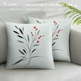 thumbnail image 3 of Leisuo  Decorative Square Throw Pillow Cover Black Ink Painting Flower Brush Colorful Bush Orchid Beautiful On Nature Calligraphy Artwork Asia Cushion Case for Sofa Bedroom Car, 3 of 5