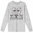 thumbnail image 3 of Pink Floyd Division Bell Drawing Crew Neck Long Sleeve Athletic Heather Men's Tee-Large, 3 of 5