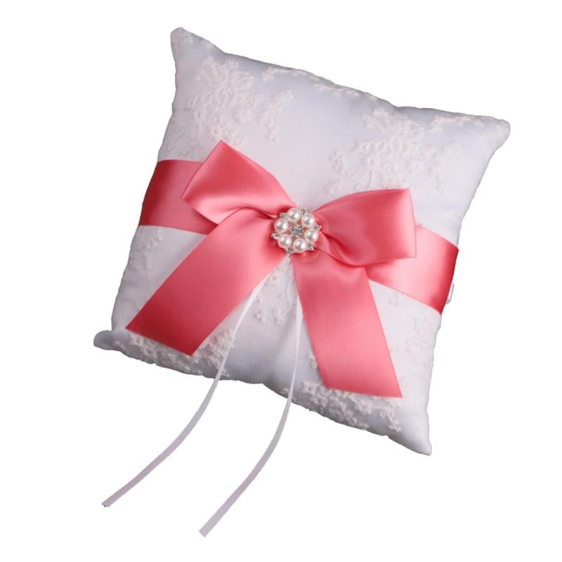 Wedding Ceremony Ring Pillow Cushion with Crystal  Design 20x20cm 