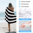 thumbnail image 4 of Beach Towel Black Stripes Bath Pool Towels Modern Simple Striped Absorbent Beach Towel Soft Large Quick Dry Lightweight Camping Travel Sports Yoga Gym Swim Towels for Adult 35x70 Inch, 4 of 9