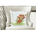 thumbnail image 4 of Ambesonne Cartoon Throw Pillow Cover 2 Pack, Cub with Butterflies, 24", Orange Cream Green, 4 of 6