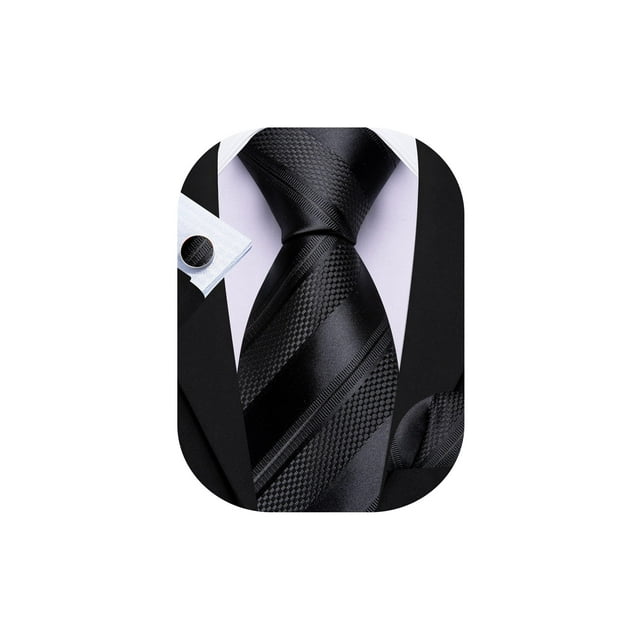Set de Corbata de Seda a Rayas Barry.Wang, 150 cm de Longitud