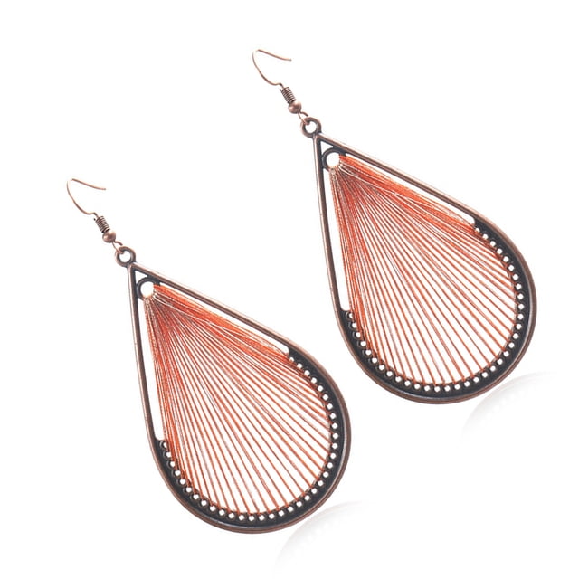 Pendientes colgantes Qarigey de 2 uds. largos de alambre con gancho informal para mujer