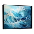 thumbnail image 2 of Designart "Rhapsody Of The Ocean" Abstract Impressionism Floater Framed Canvas Art Print, 2 of 5