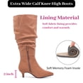thumbnail image 3 of LOVE STEETLY Women's Extra Wide Calf Knee‑High Slouchy Boots, True Wide Width Kitten Heel Plus Size Comfort Boot., 3 of 7