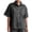 Gray, variant on Women's Vintage Denim Shirt, Short Sleeve Button Down Shirt with Chest Pockets, Relaxed Fit Casual Jean Top, Summer Denim Shacket and Oversized Jean Shirt-Black