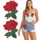 thumbnail image 5 of Parche de flor roja para coser/planchar, apliques bordados, parches artesanales para ropa, mochilas, sombreros, vaqueros, chaquetas, 2 uds., 5 of 5