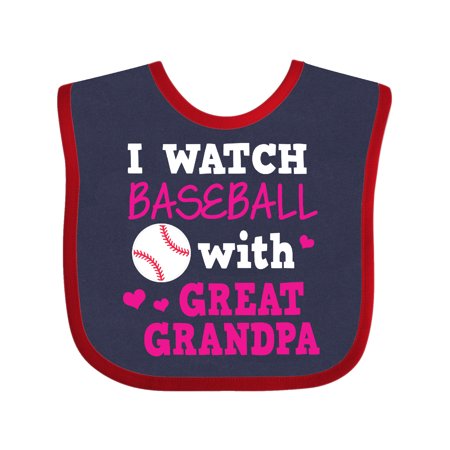 

Inktastic I Watch Baseball with My Great Grandpa Gift Baby Boy or Baby Girl Bib