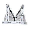 thumbnail image 5 of GTEYOIJN Grey Women's Cross Back Sports Bra Yoga Bras for Women No Padding With Adjustable Back Hooks V-Neck Basic Wireless Racerback Bra Low Support Workout Sports Bra, 5 of 5