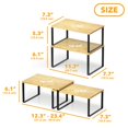 thumbnail image 3 of SpaceAid Cabinet Shelf Organizers 2 Pack Kitchen Counter Rack Shelves Riser Stackable Expandable Spice Rack Pantry Cupboard Storage Organization (Black and Natural Short), 3 of 5