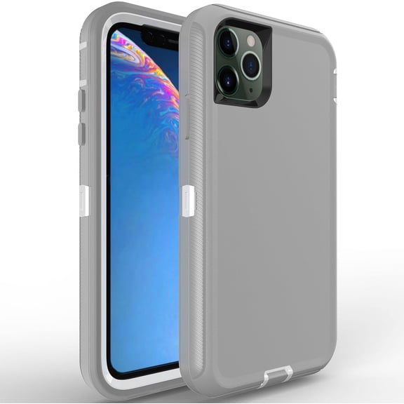 for iPhone 12 Pro Max Case for iPhone 12 Pro Max Case Military Drop Shockproof  Heavy Duty Rugged 3 in 1 Protection Cover for iPhone 12 Pro Max Phone Case (Grey White)